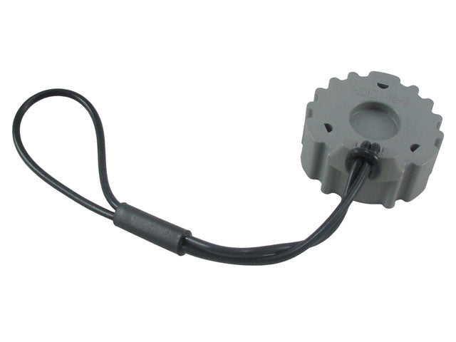 HDC16-3-JDL - HD10 Series - Dust Cap for 3 Cavity Receptacle - Nitrile Lanyard, Gray