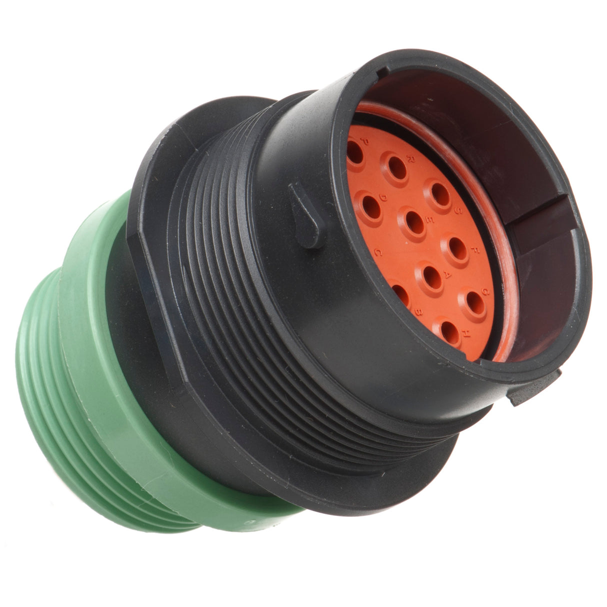 HDP24-24-16PN-L015 - HDP20 Series - 16 Pin Receptacle - 24 Shell, N Seal, Threaded Adapter, Flange