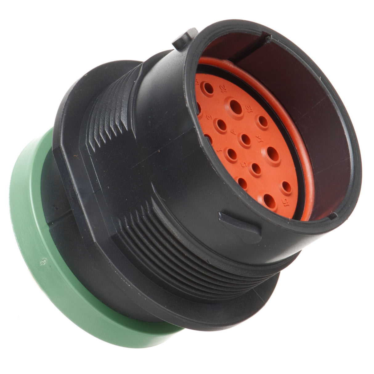 HDP24-24-19PN-L017 - HDP20 Series - 19 Pin Receptacle - 24 Shell, N Seal, Ring Adapter, Flange