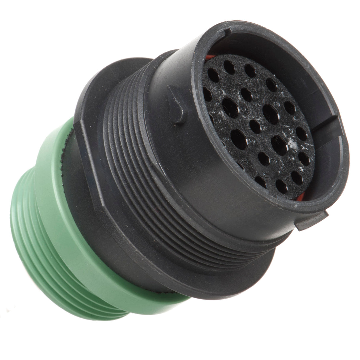 HDP24-24-21SN-L015 - HDP20 Series - 21 Socket Receptacle - 24 Shell, N Seal, Reverse, Threaded Adapter, Flange