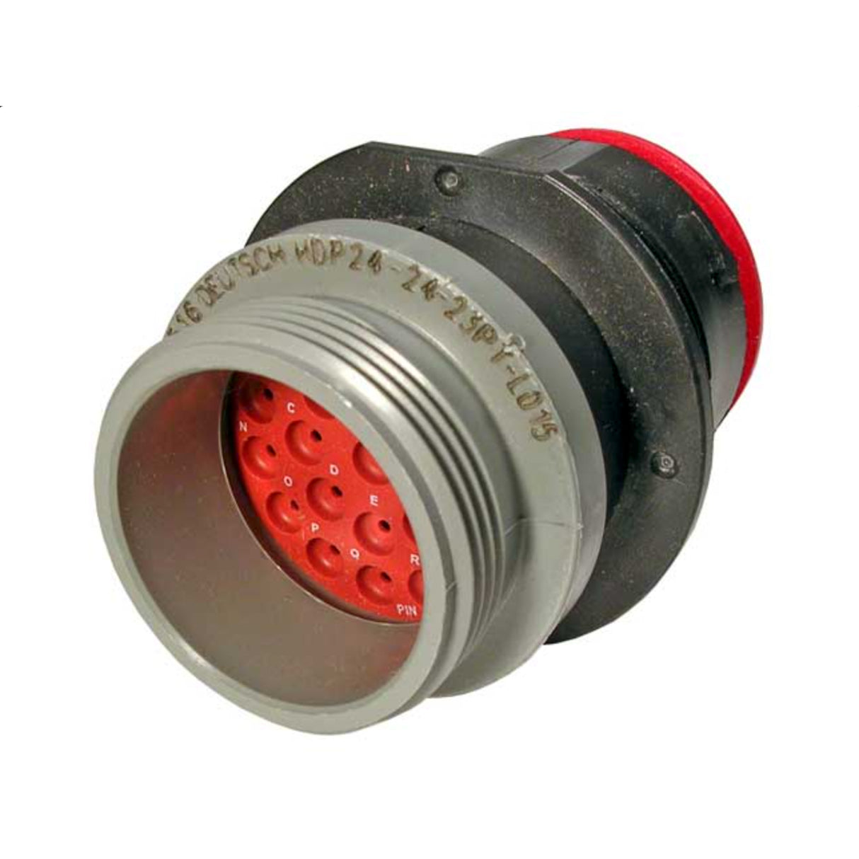 HDP24-24-23PT-L015 - HDP20 Series - 23 Pin Receptacle - 24 Shell, T Seal, Threaded Adapter, Flange