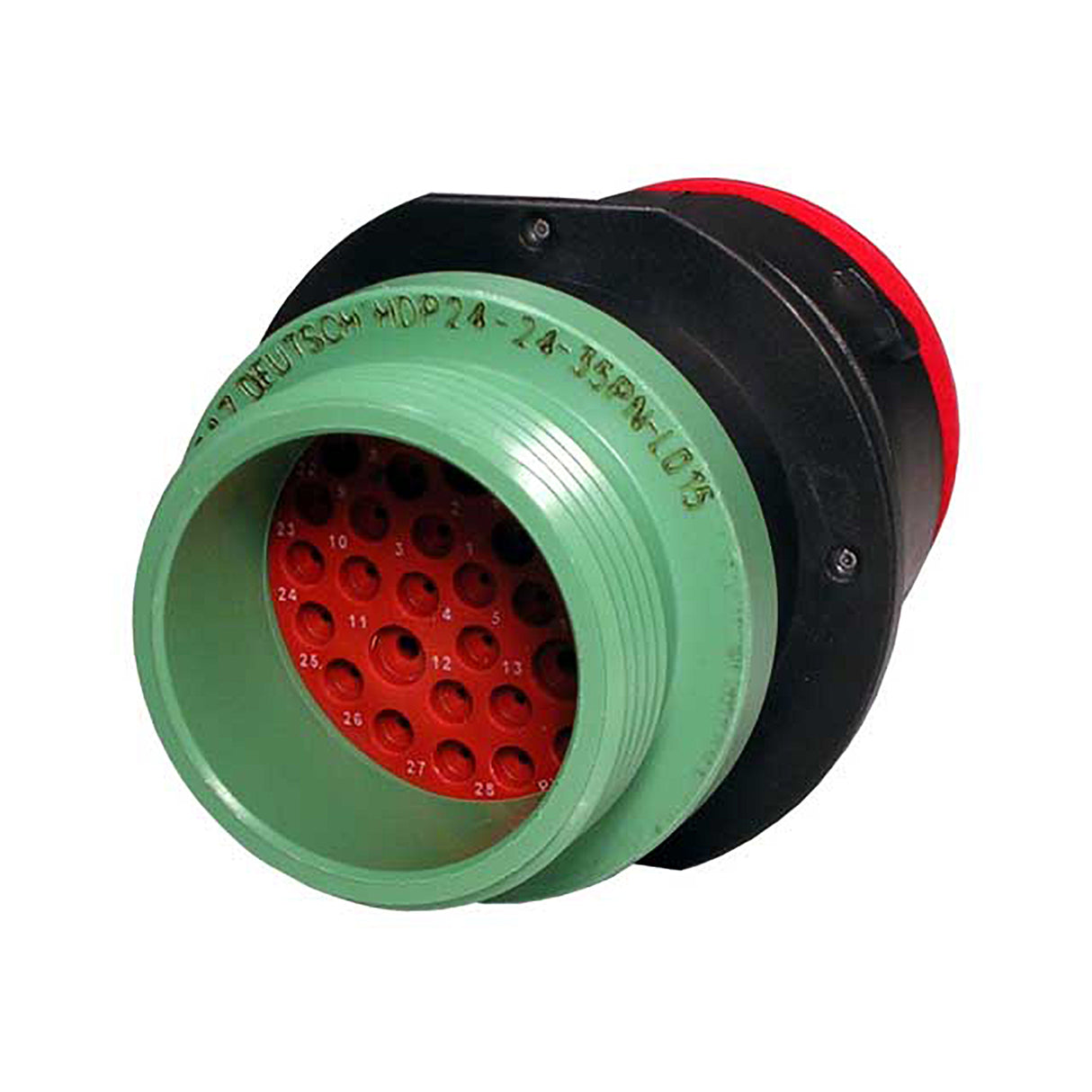 HDP24-24-35PN-L015 - HDP20 Series - 35 Pin Receptacle - 24 Shell, N Seal, Threaded Adapter, Flange