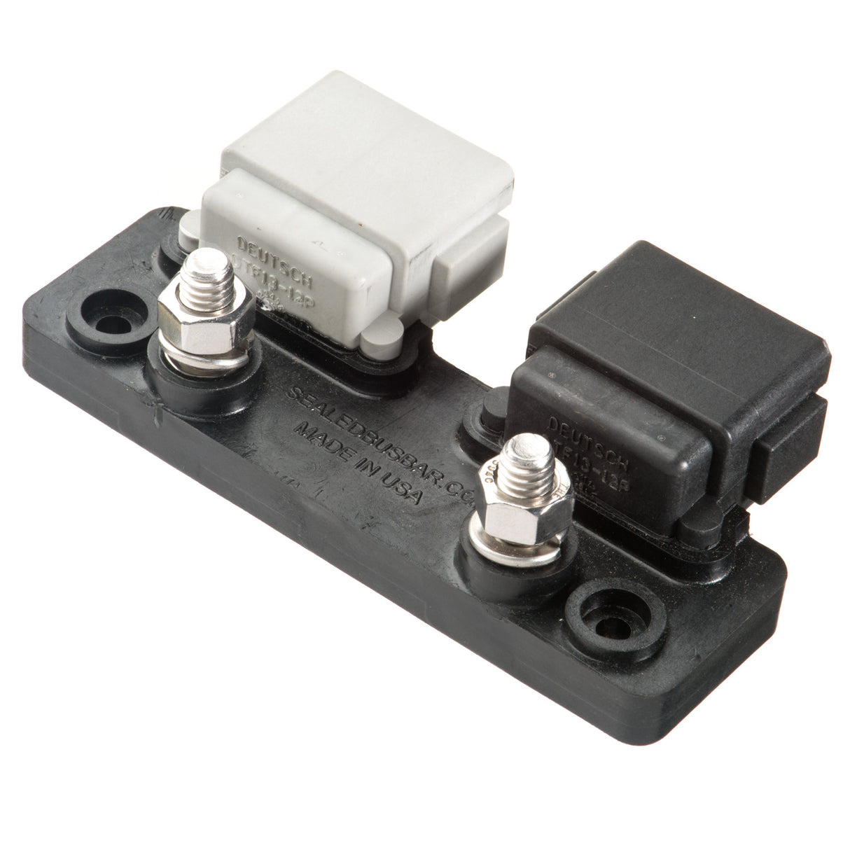 SBB2-12 - Sealed Buss Bar - 2-12 Cavity, Receptacles, A and B Keys, Grey and Black