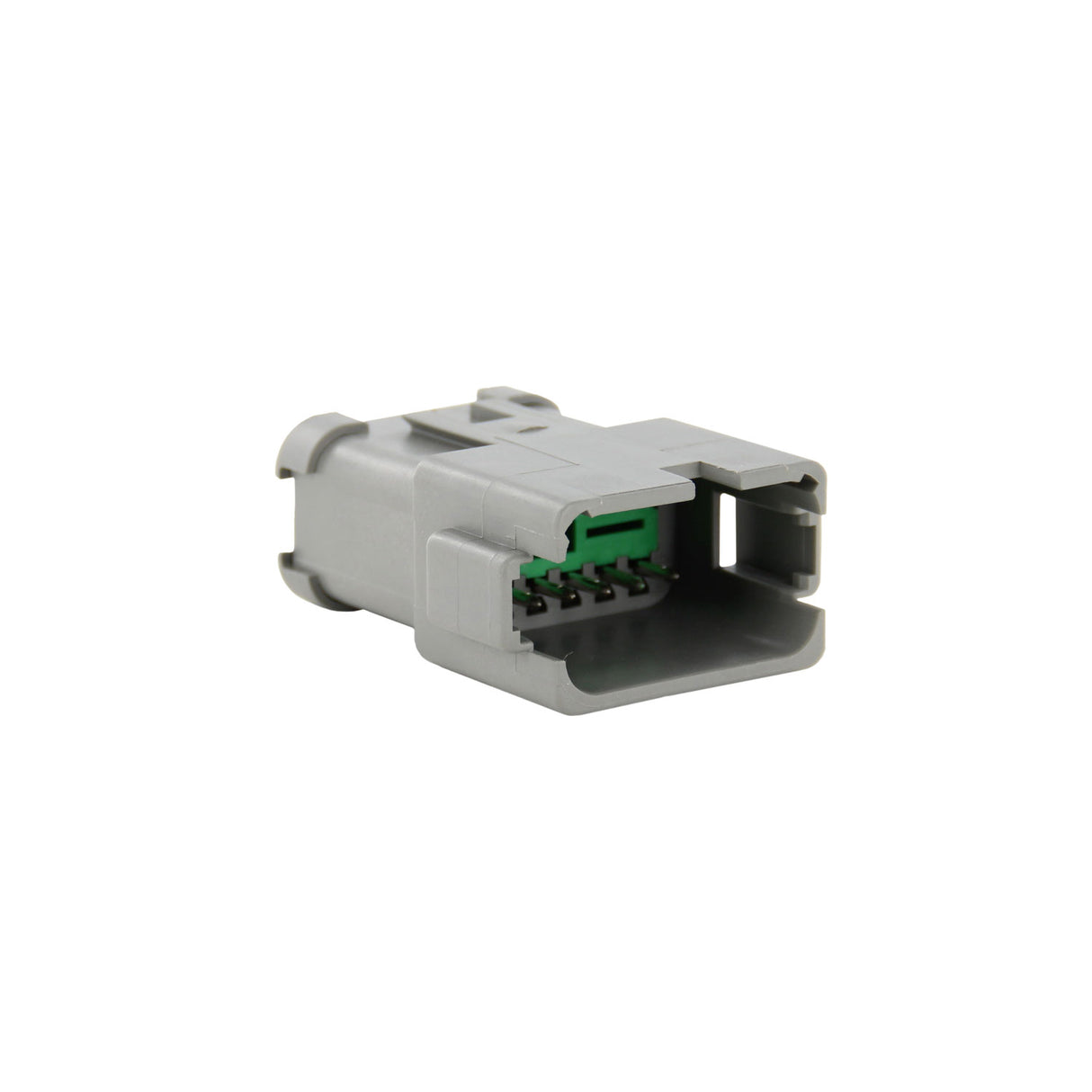 DT04-12PA-P030 - DT Series - 12 Pin Receptacle - A Key, Wedgelock included, (4) 3 Pin Busses, Nickel Contacts, Gray