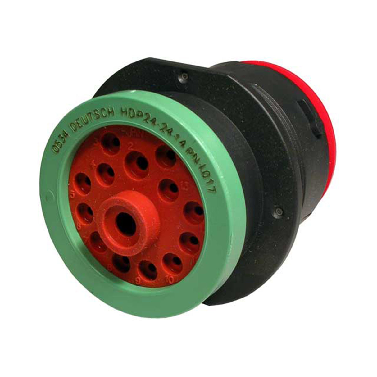 HDP24-24-14SN-L017 - HDP20 Series - 14 Socket Receptacle - 24 Shell, N Seal, Reverse, Ring Adapter, Flange