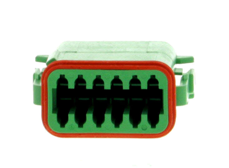 DT06-12SC-C015 DT Series - 12 Socket Plug - C Key, Reduced Dia. Seals Green