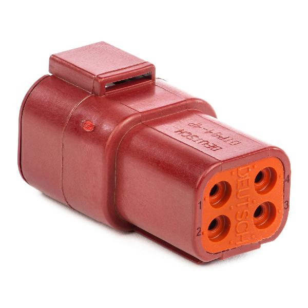 DTP04-4P-RD - DTP Series - 4 Pin Receptacle - Red