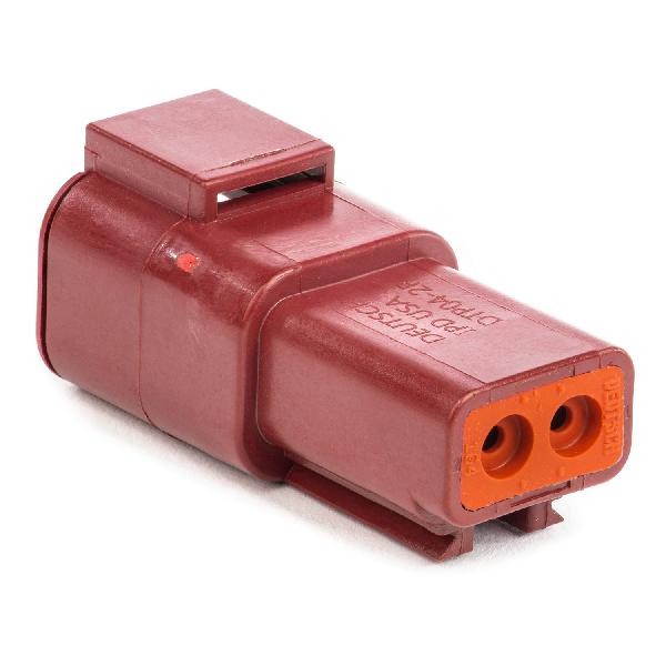 DTP04-2P-RD - DTP Series - 2 Pin Receptacle - Red