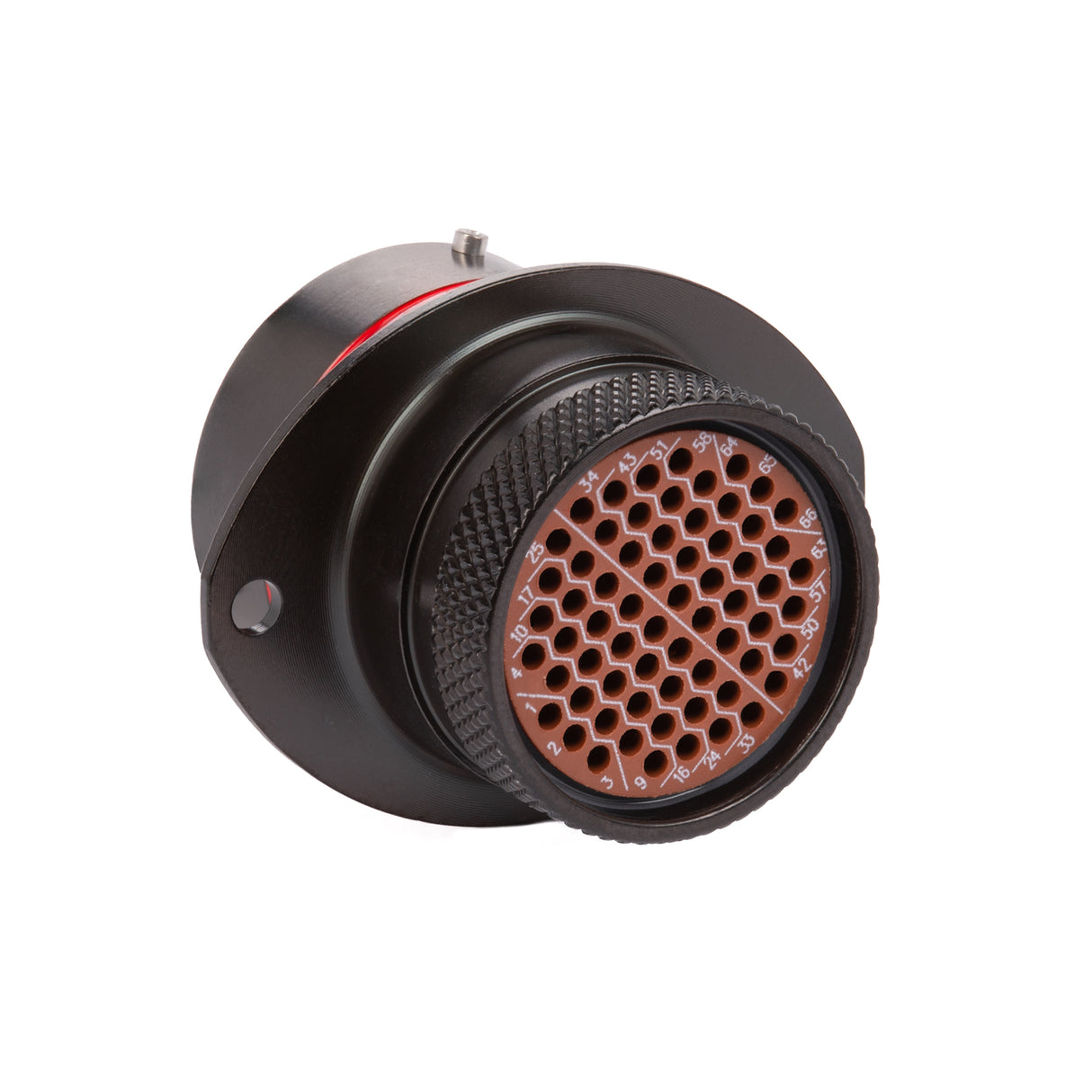AS018-35SN - AS Series - Receptacle - Shell Size 18, 66 Cavity, Size 22 Sockets, 22-26 AWG,  Flange, Red