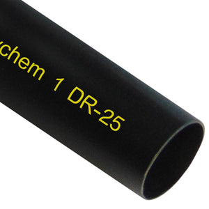 DR-25-1-0 - RAYCHEM® DR25 HEATSHRINK TUBING - 1" - BLACK W/ YELLOW PRINT