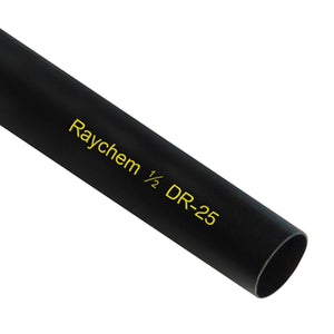 DR-25-1/2-0 - RAYCHEM® DR25 HEATSHRINK TUBING - 1/2" - BLACK W/ YELLOW PRINT