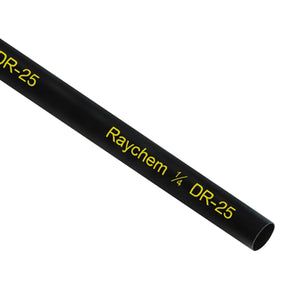 DR-25-1/4-0 - RAYCHEM® DR25 HEATSHRINK TUBING - 1/4" - BLACK W/ YELLOW PRINT