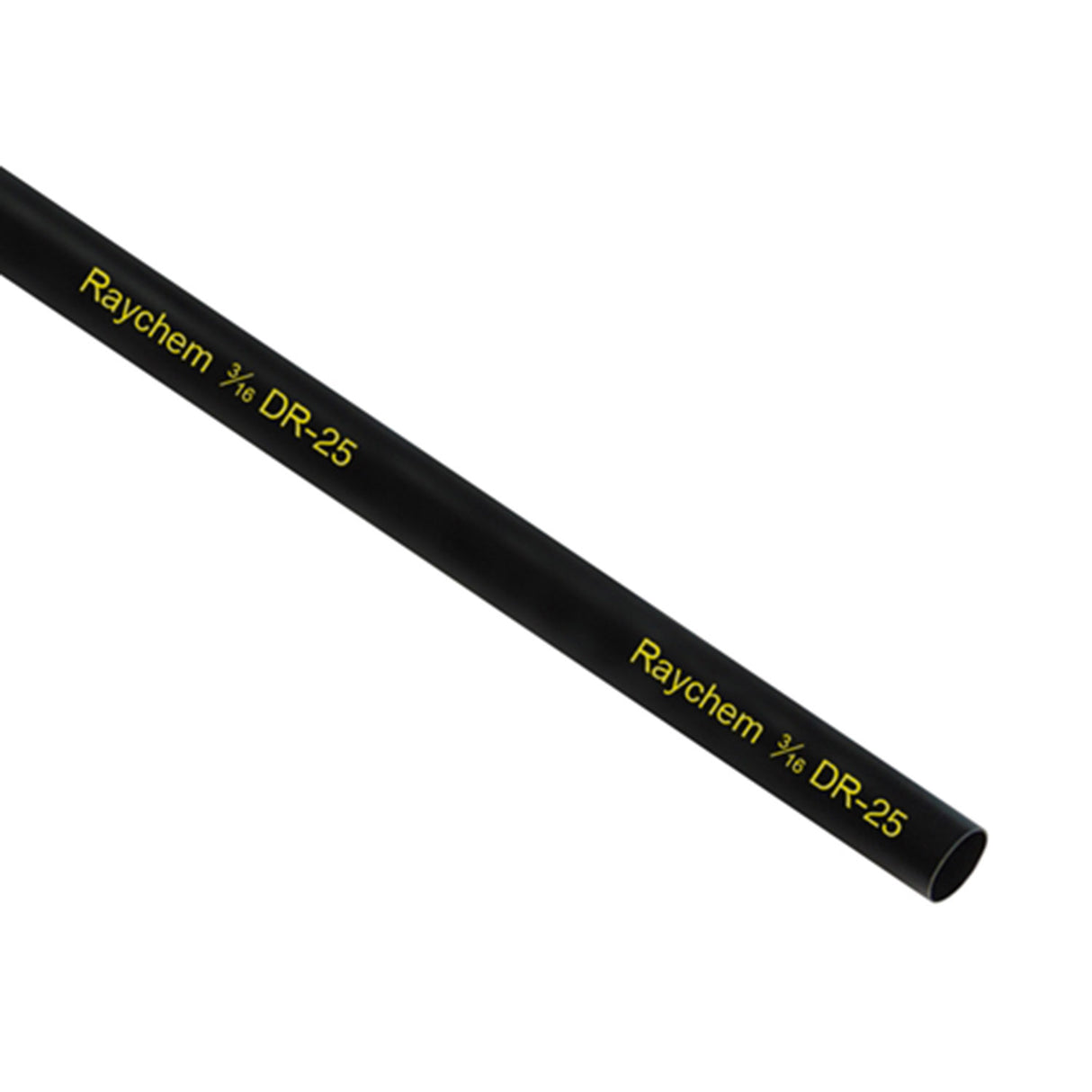 DR-25-3/16-0 - RAYCHEM® DR25 HEATSHRINK TUBING - 3/16" - BLACK W/ YELLOW PRINT