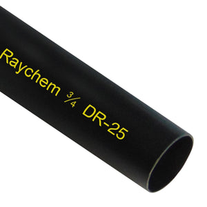 DR-25-3/4-0 - RAYCHEM® DR25 HEATSHRINK TUBING - 3/4" - BLACK W/ YELLOW PRINT