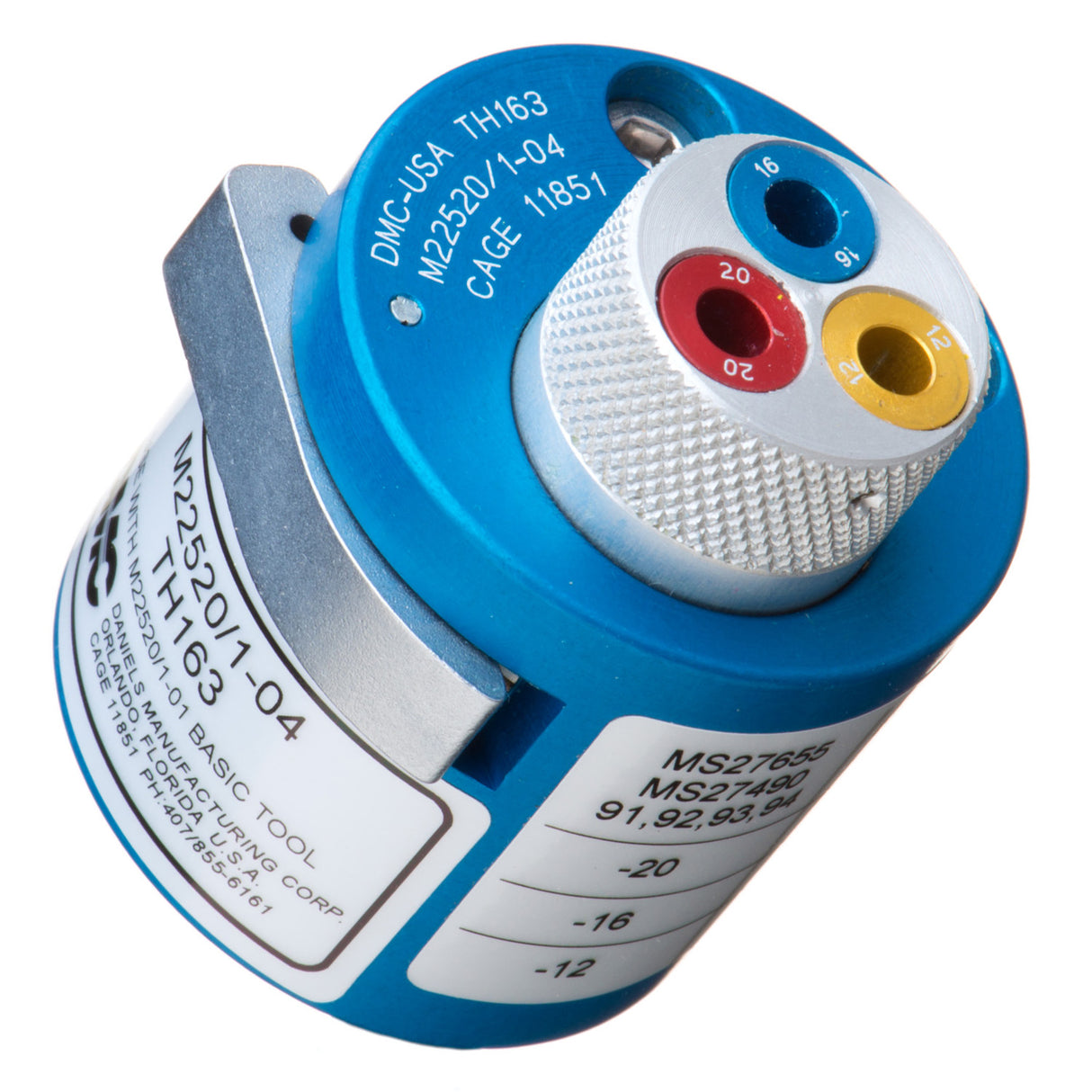 TH163 - AF8 Crimper Turret Head - Wire Sizes 12-24 AWG - Color Coded - Blue