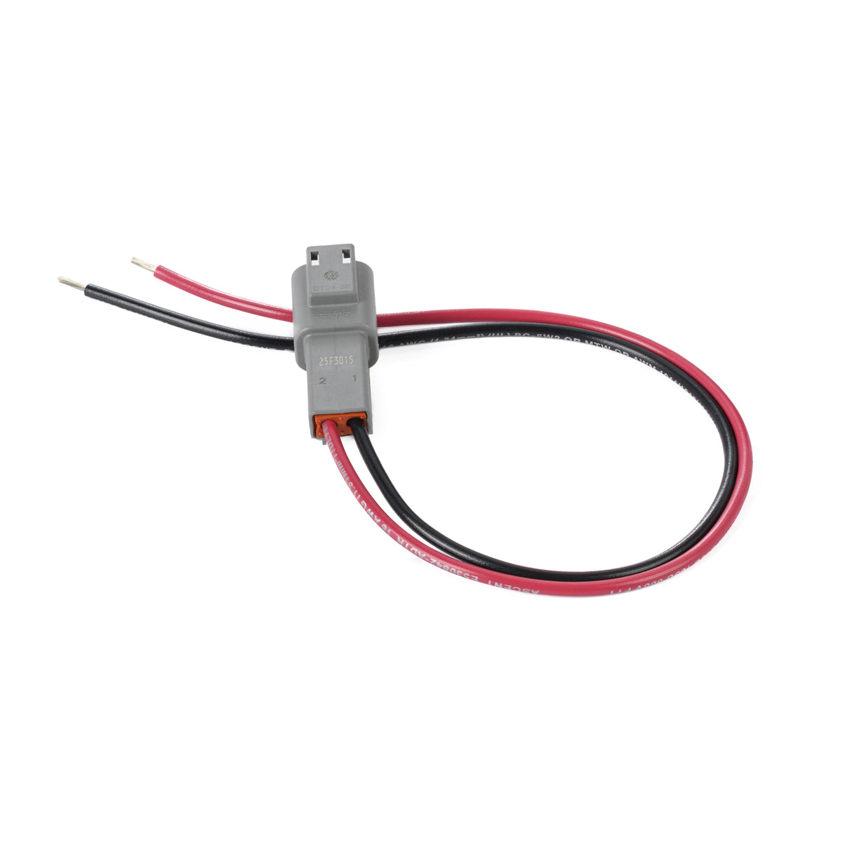 DT02GY-PR-16-1FT - Deutsch DT Series 2 Pin Connector Receptacle Pigtail, 16AWG