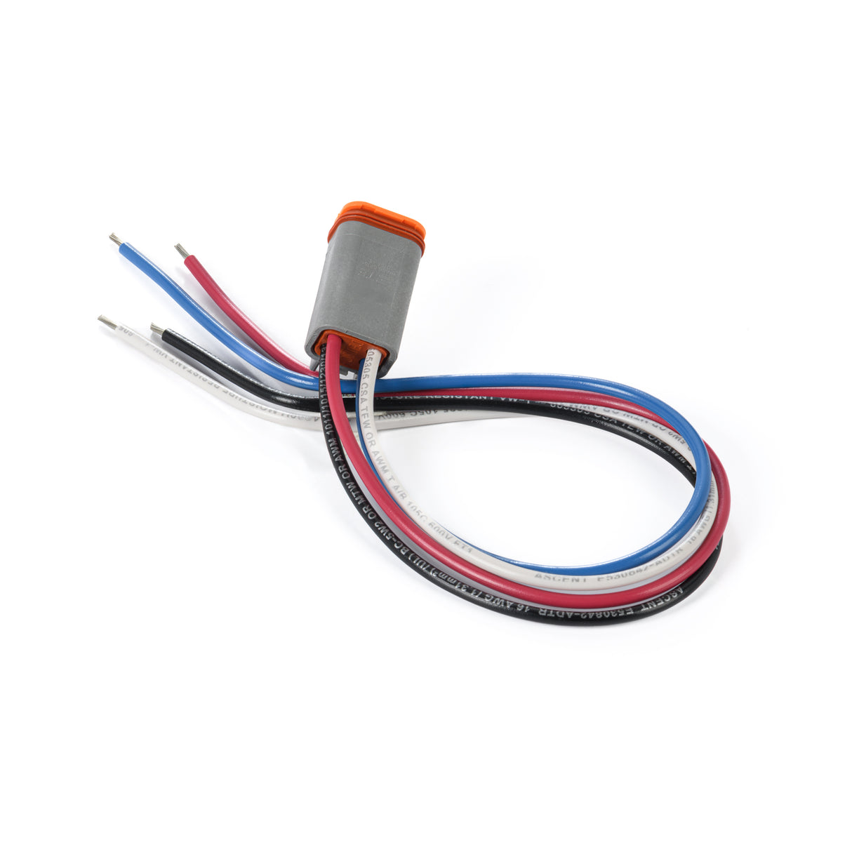 DT04GY-PP-16-1FT - Deutsch DT Series 4 Socket Connector Plug Pigtail, 16AWG