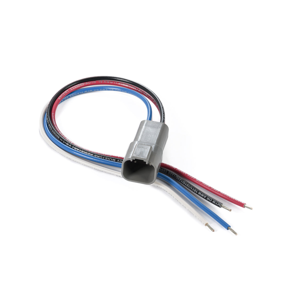 DT04GY-PR-16-1FT - Deutsch DT Series 4 Pin Connector Receptacle Pigtail, 16AWG