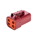 DTP06-4S-RD - DTP Series  - 4 Socket Plug - Red