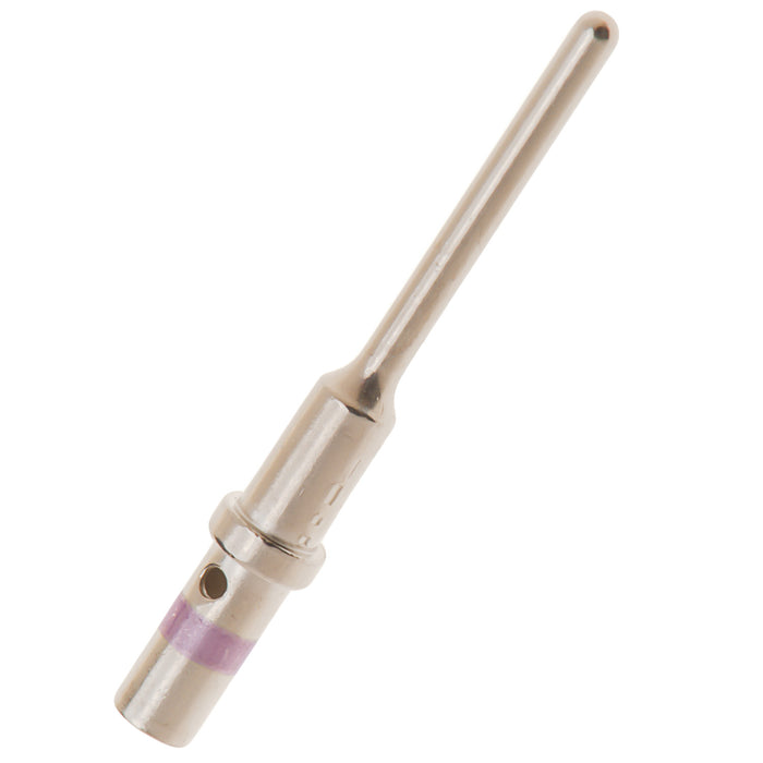 0460-010-20141 - Solid Pin - Size 20 - 16-18 AWG, 7.5 Amps, Brown Stripe, Nickel Plated