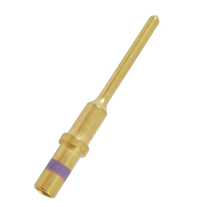0460-010-2031 - Solid Pin - Size 20 - 16-18 AWG, 7.5 Amps, Brown Stripe, Gold Plated