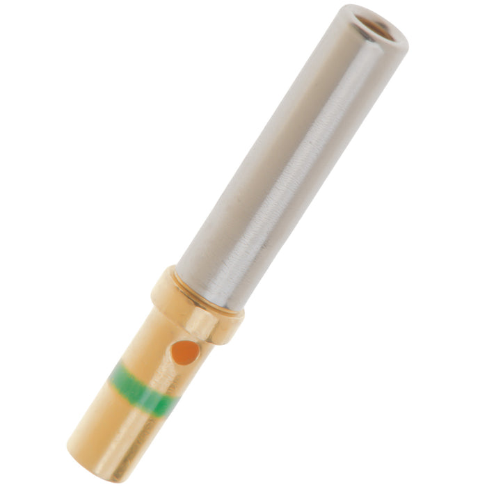 0462-209-1631 - Solid Socket - Size 16 - 14 AWG, 13 Amps, Green Stripe, Gold Plated