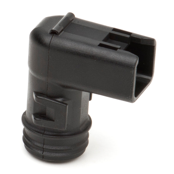 1011-256-0205 - DT Series - Backshell for 2 Cavity Plug - Right Angle w/ Internal Strain Relief, Black