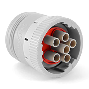 AHD16-6-12SB010 - AHD Series -  6 Socket Plug -  Locking Ring, Gray