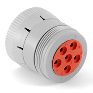 AHD16-6-12SB010 - AHD Series -  6 Socket Plug -  Locking Ring, Gray