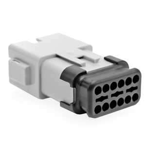 AT04-12PA-SRGRY - AT/SR01 Series -12 Pin Receptacle -  A Key, Strain Relief W/Endcap, Standard Seal, Gray