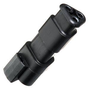 AT04-3P-SR01BLK - AT/SR01 Series - 3 Pin Receptacle - Strain Relief W/Endcap, Standard Seal, Black