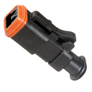 AT06-2S-SR01BLK - AT/SR01 Series - 2 Socket Plug - Strain Relief W/Endcap, Standard Seal, Black