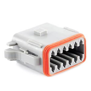 AT06-12SA - AT Series - 12 Socket Plug - A Key, Gray