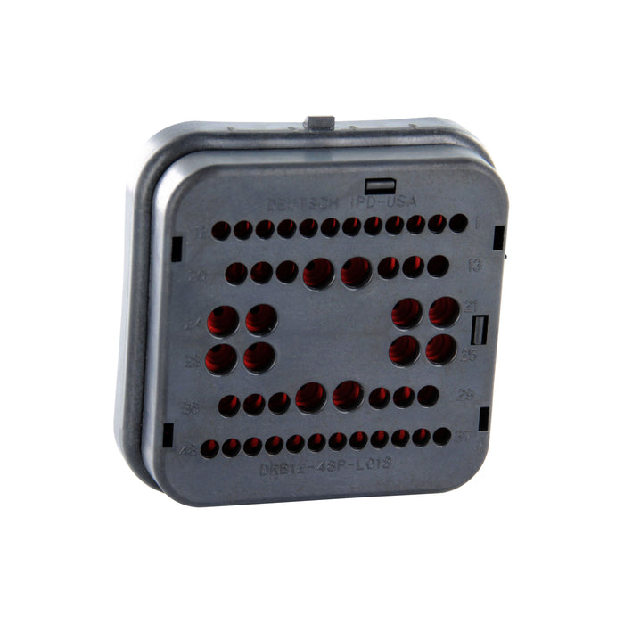 DRB12-48PBE-L018 - DRB Series - 48 Pin Receptacle - Wire Router, Flange, E Seal, B Key, Black