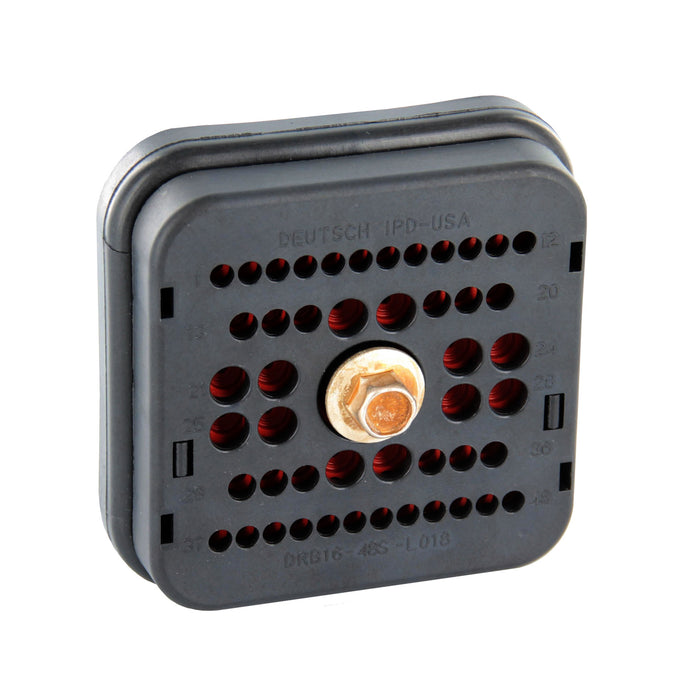 DRB16-48SBE-L018 - DRB Series - 48 Socket Plug - Wire Router, Flange, E Seal, B Key, Black