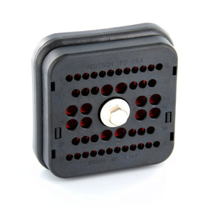 DRB16-48SAE-L018 - DRB Series - 48 Socket Plug - Wire Router, Flange, E Seal, A Key, Black