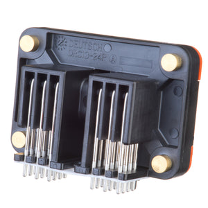 DRC13-24PA - DRC Series - 24 Pin Receptacle - A Key, 90° Molded Pins, PCB, Black