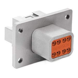 DT04-08PA-L012 - DT Series - 8 Pin Receptacle - A Key, Flange, Gray