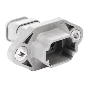 DT04-08PA-LE03 - DT Series - 8 Pin Receptacle - A Key, Sealed Flange, Shrink Boot Adapter, Gray