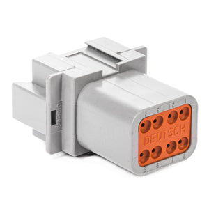 DT04-08PA - DT Series - 8 Pin Receptacle - A Key, In-line, Gray