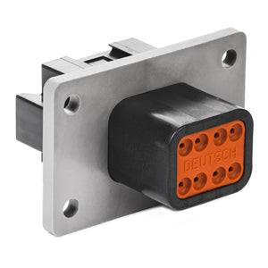 DT04-08PB-L012 - DT Series - 8 Pin Receptacle - B Key, Flange, Black