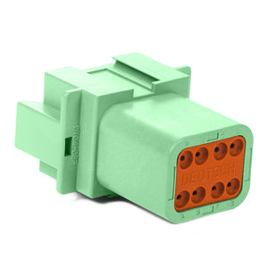 DT04-08PC - DT Series - 8 Pin Receptacle - C Key, Green
