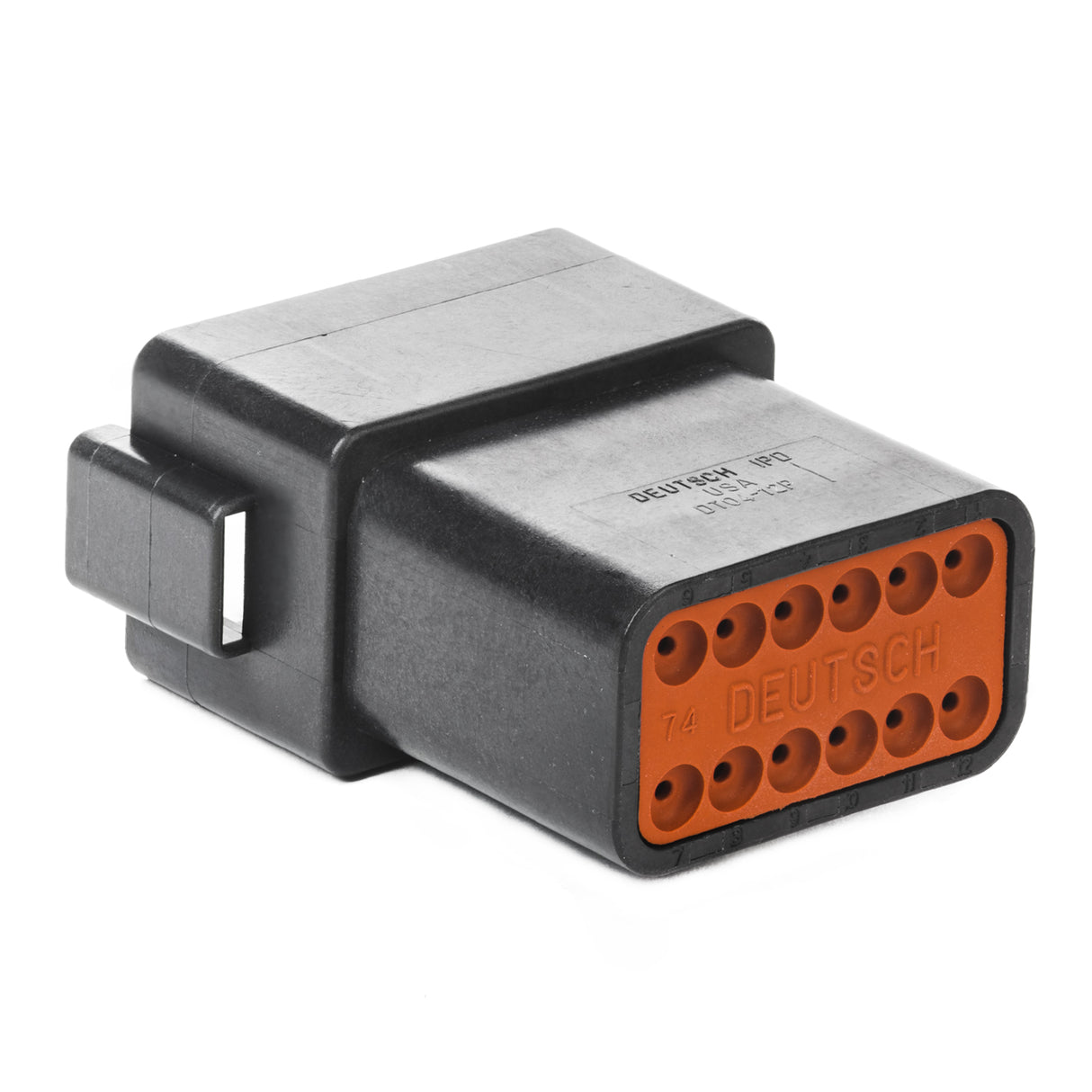 DT04-12PA-CE02 - DT Series 12 - Pin Receptacle - Reduced Dia. Seal -Black