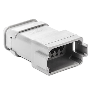 DT04-12PA-E008 - DT Series - 12 Pin Receptacle - A Key, Shrink Boot Adapter, Gray