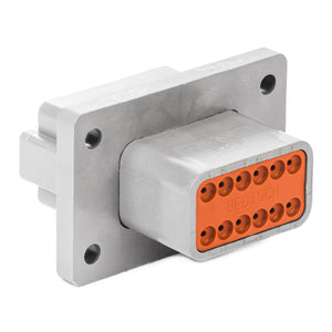 DT04-12PA-L012 - DT Series - 12 Pin Receptacle - A Key, Flange, Gray
