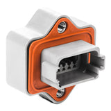 DT04-12PA-LE05 - DT Series - 12 Pin Receptacle - A Key, Sealed Flange Gasket, End Cap, Gray