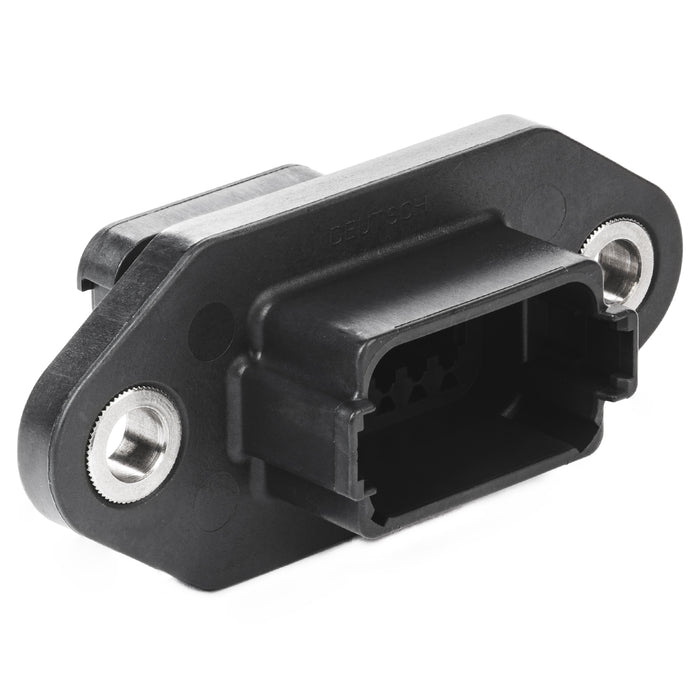 DT04-12PA-LE09 - DT Series - 12 Pin Receptacle - A Key, Sealed Flange, End Cap, Black