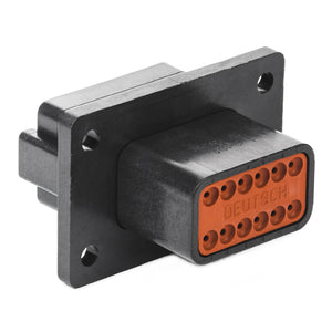 DT04-12PA-LE14 - DT Series - 12 Pin Receptacle - A Key, Welded Flange, Black