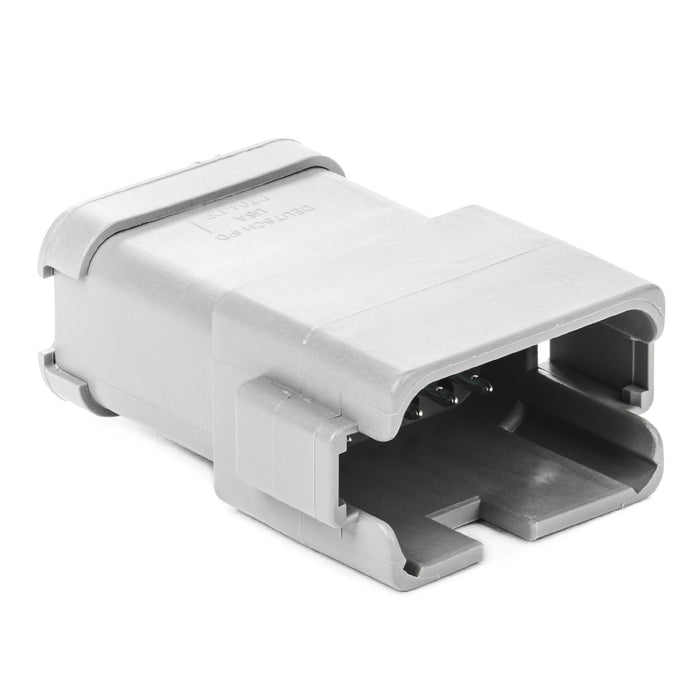 DT04-12PA-P026 - DT Series - 12 Pin Receptacle - A Key, (2) 6 Pin Busses, Nickle Contacts, Gray