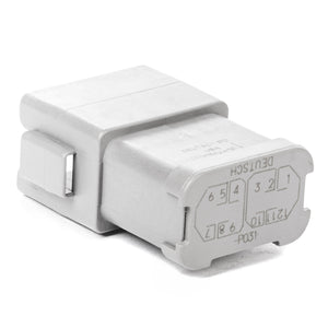 DT04-12PA-P031 - DT Series - 12 Pin Receptacle - A Key, (4) 3 Pin Busses, Gold Pins, Gray